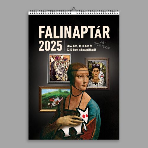 2025-ös Kutyapártos Spirálos Art Selection Falinaptár A3